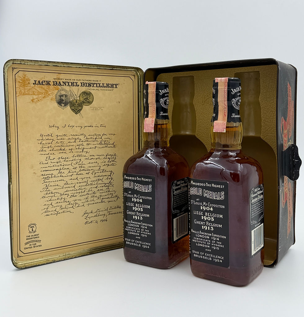 Thumbnail: Jack Daniels 1981 Old No.7 Black Label 500ml x2 Tin Set Georgia Tax Stamps RARE