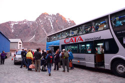 Arriving at Portillo Hotel, Chile