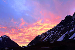 Sunset from Portillo Hotel, Chile