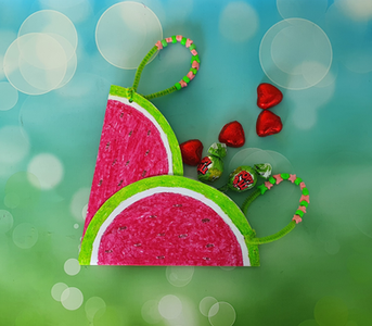 משלוח מנות לפורים בצורת אבטיח מנייר