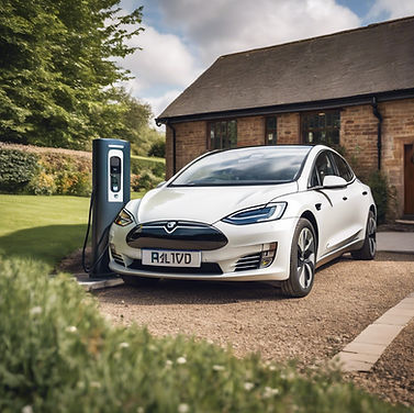 Electric car with UK Number plate chargi