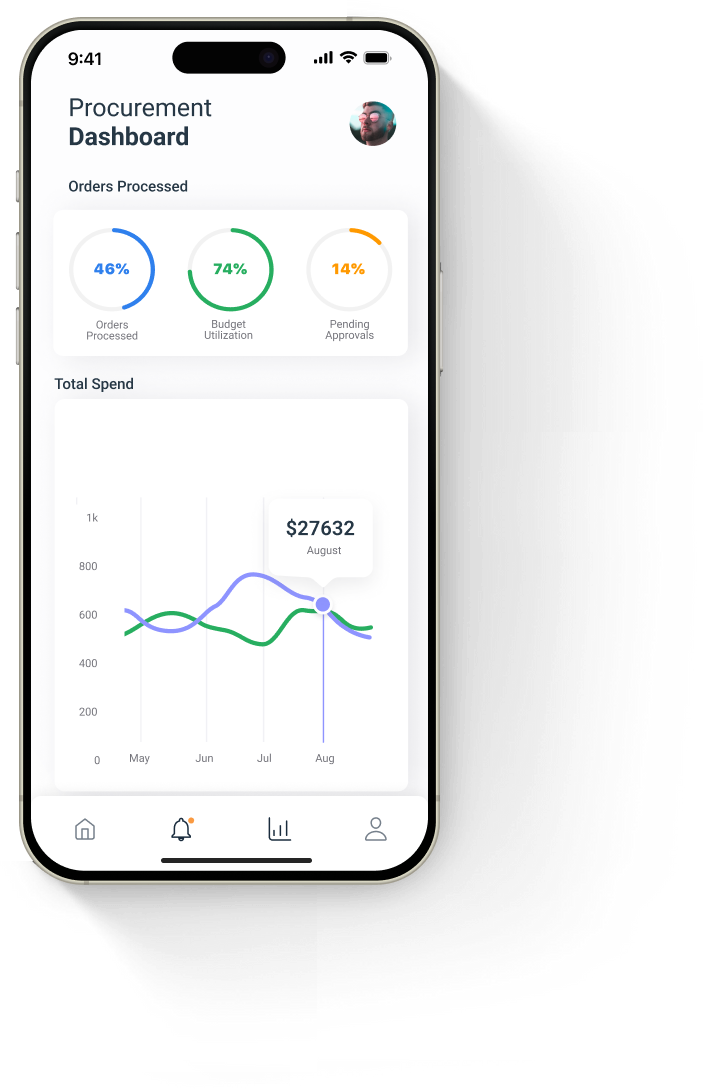 Designed UX and UI for a procurement mobile app to streamline reporting and optimize manual workflows.