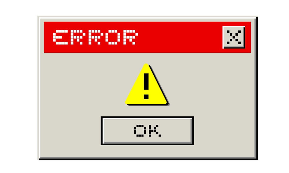 AI Failure error pop-up box