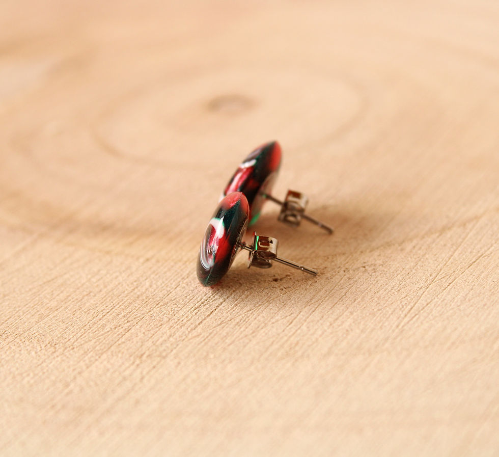 Miniature : Boucles d'oreilles Les Irrégulières rose/vert
