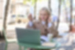 happy woman with laptop