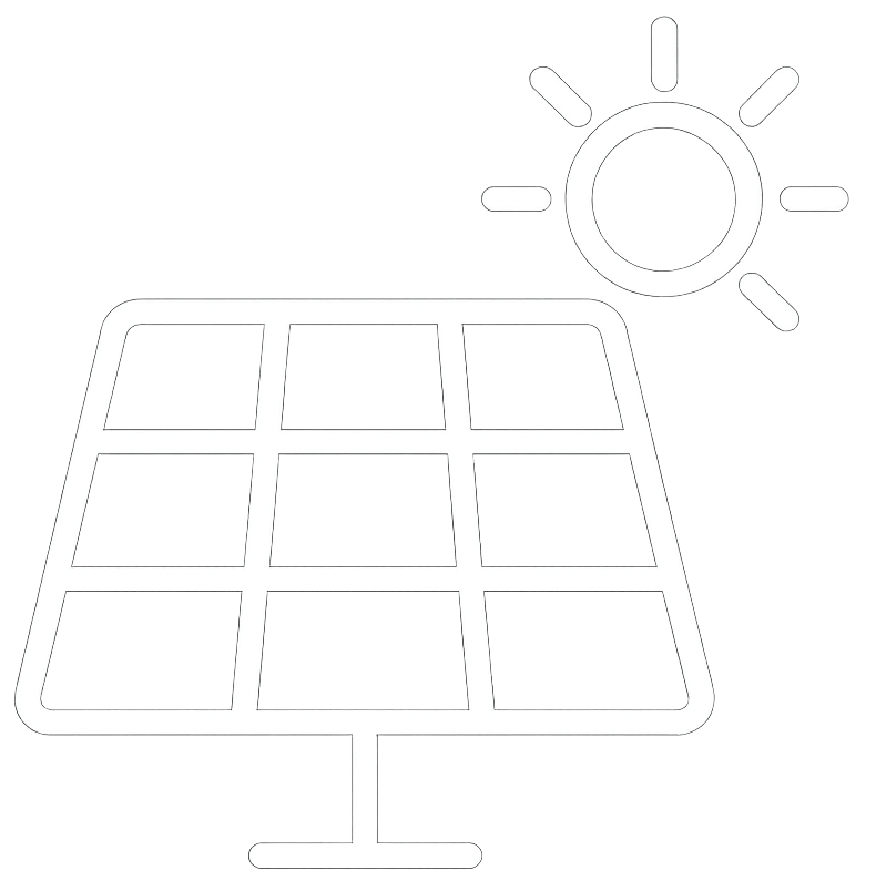 Icône panneaux solaires représentant les installations photovoltaïques Delcambre