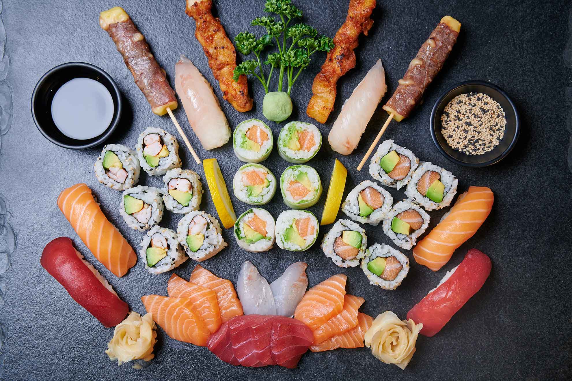 Arranged Food and Objects