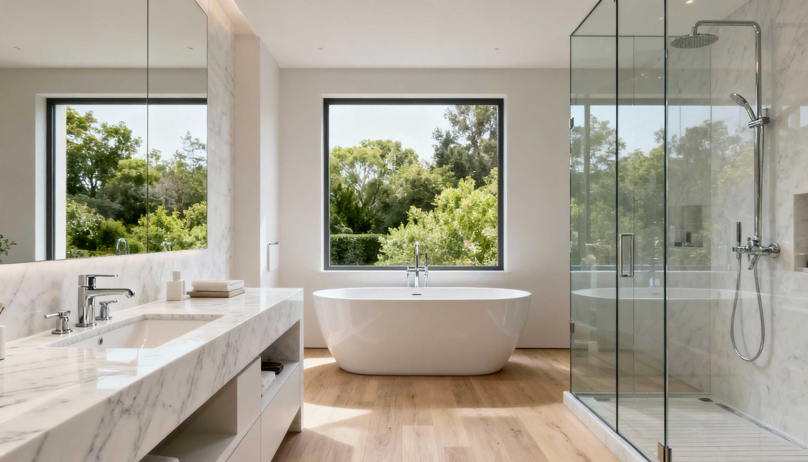 Salle de bain contemporaine réalisée par Delcambre, spécialiste rénovation et plomberie à Brive
