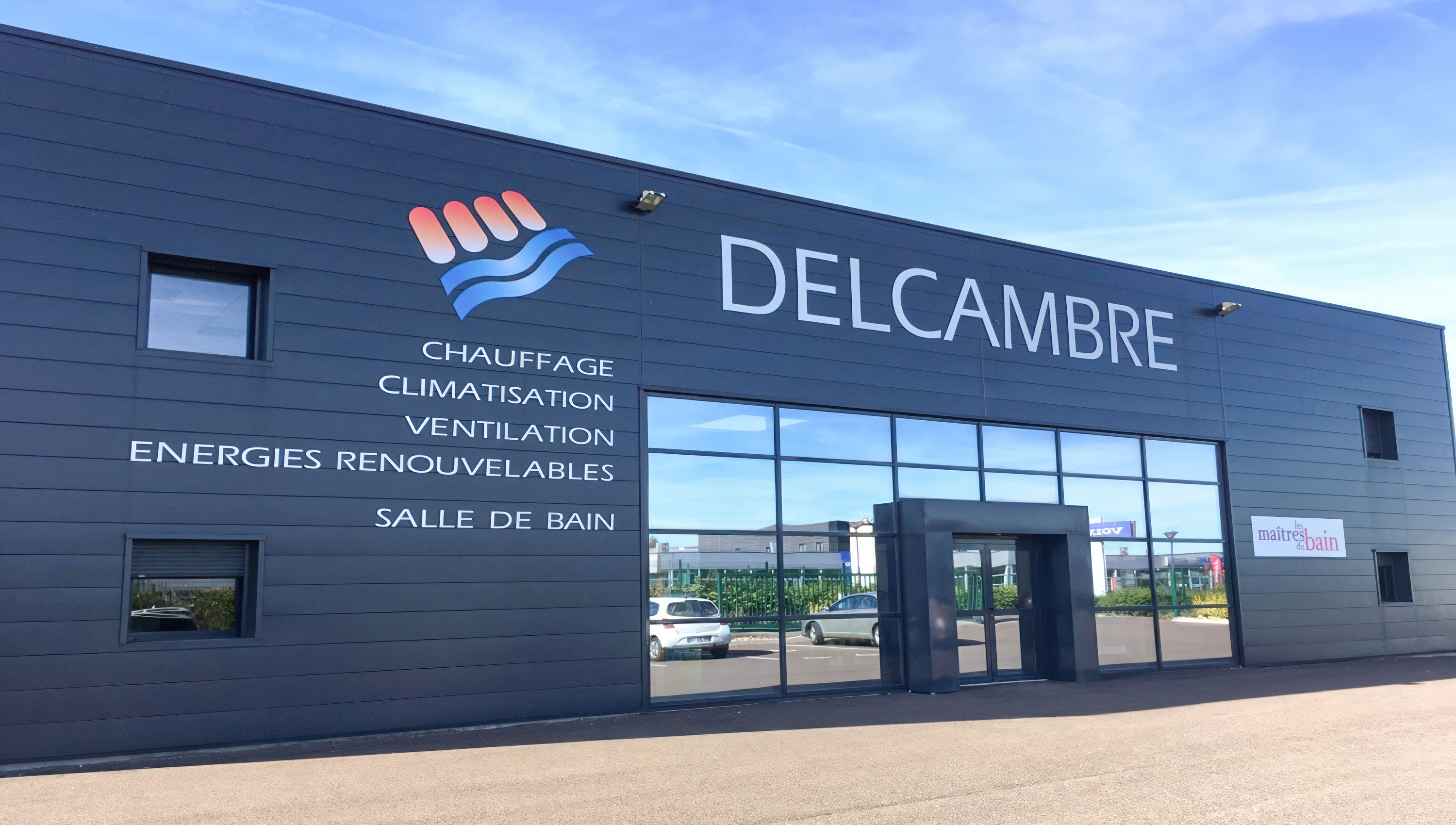 Façade des locaux Delcambre à Brive, entreprise spécialisée en chauffage et climatisation