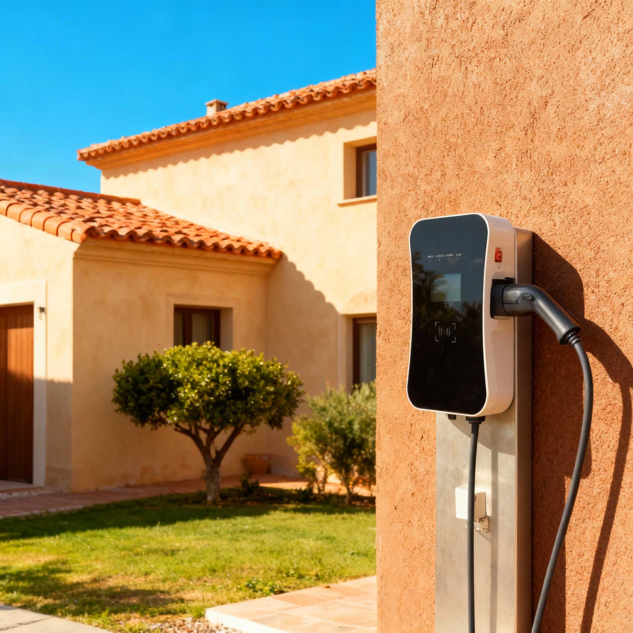 Borne de recharge pour véhicule électrique installée par Delcambre en Corrèze