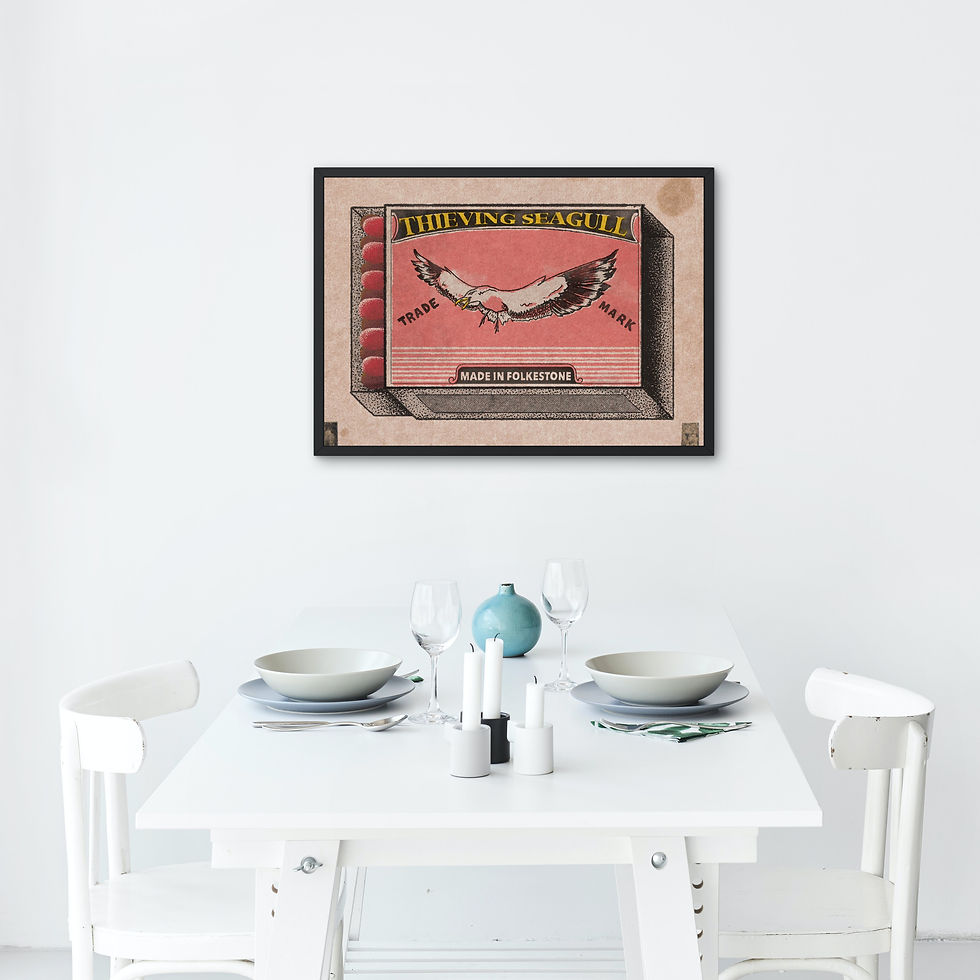 Thumbnail: Thieving Seagull Matchbox Print