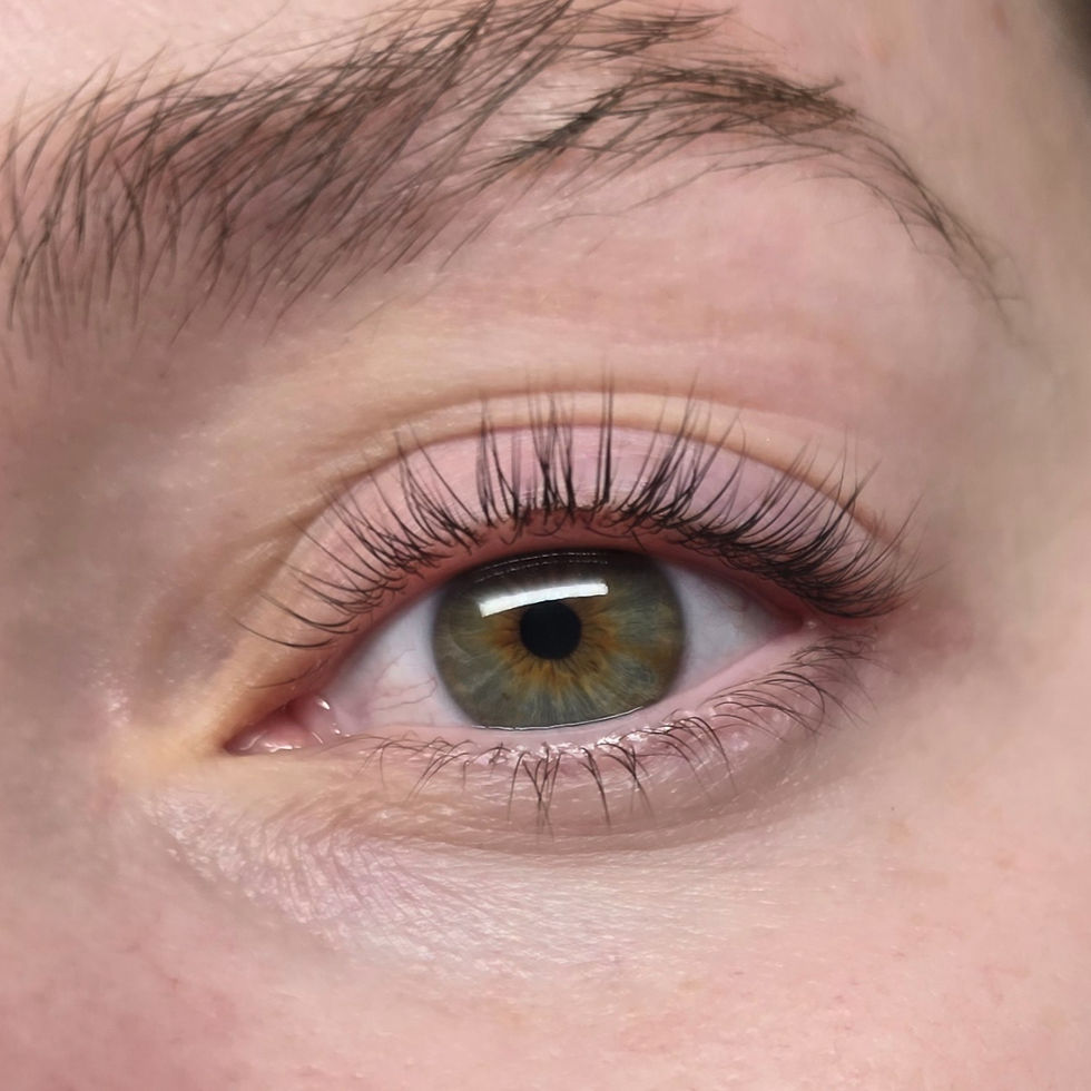 Eye-level view of a serene beauty room setup for lash treatments