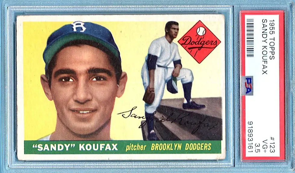 1955 Topps #123 Sandy Koufax PSA 3.5 ROOKIE Brooklyn Dodgers