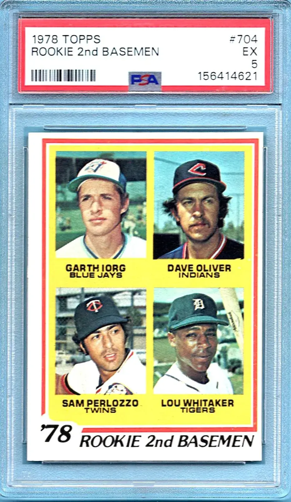 1978 Topps #704 Rookie 2nd Baseman PSA 5 Lou Whitaker Garth Iorg Dave Oliver Sam Perlozzo