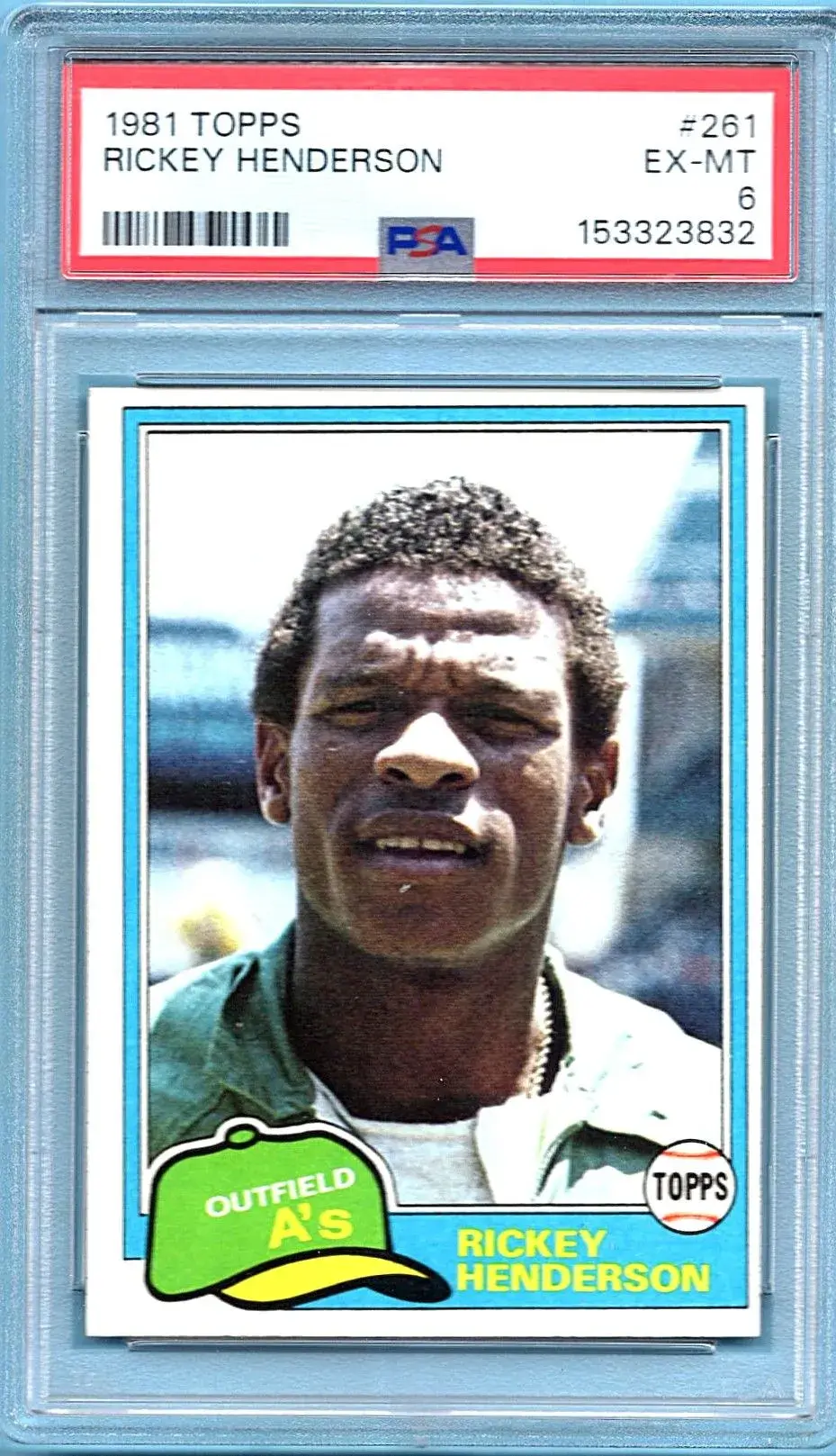 1981 Topps #261 Rickey Henderson PSA 6 2nd Year