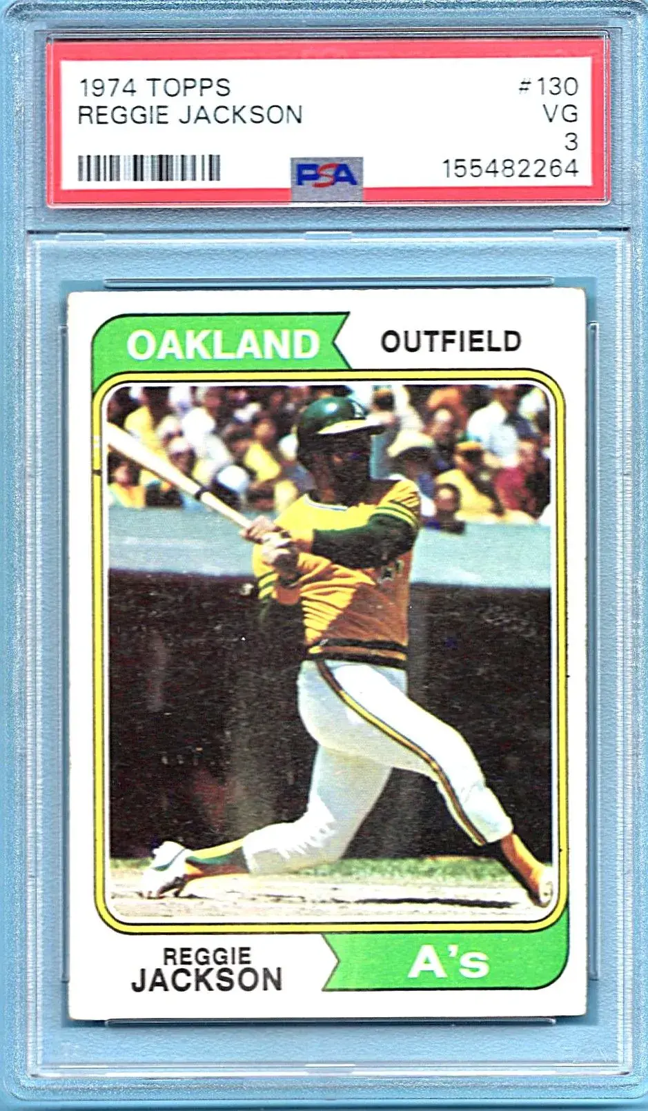 1974 Topps #130 Reggie Jackson PSA 3 Oakland Athletics