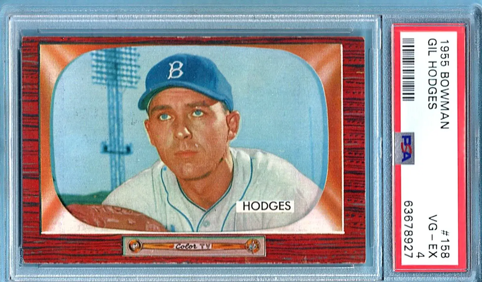 1955 Bowman #158 Gil Hodges PSA 4 Brooklyn Dodgers