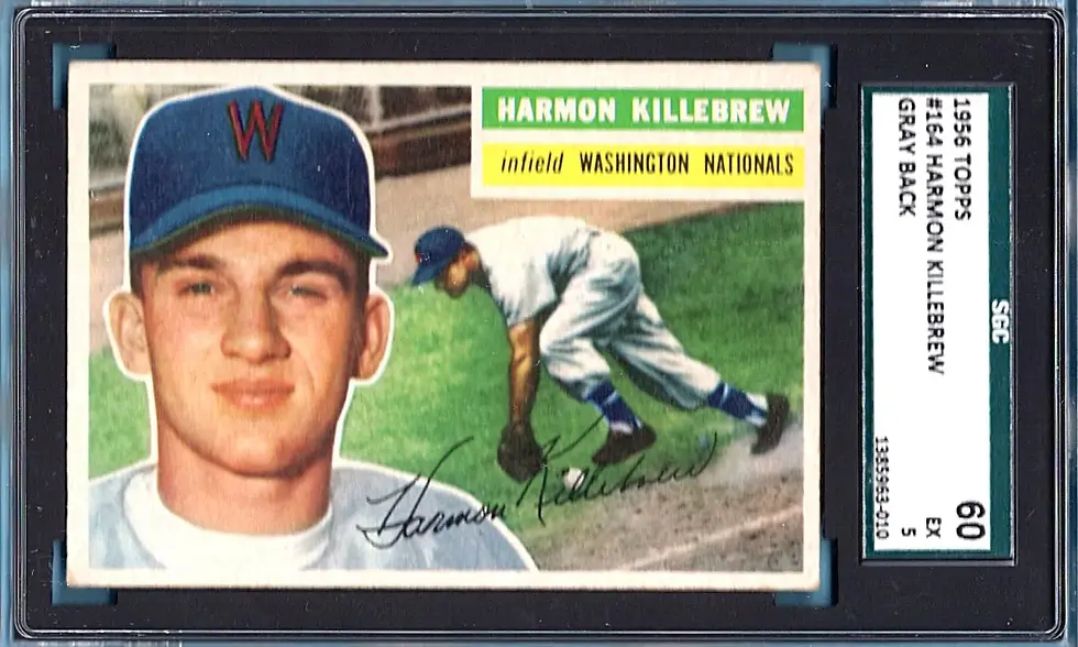 1956 Topps Gray Back #164 Harmon Killebrew SGC 5 Washington Nationals 2nd Year