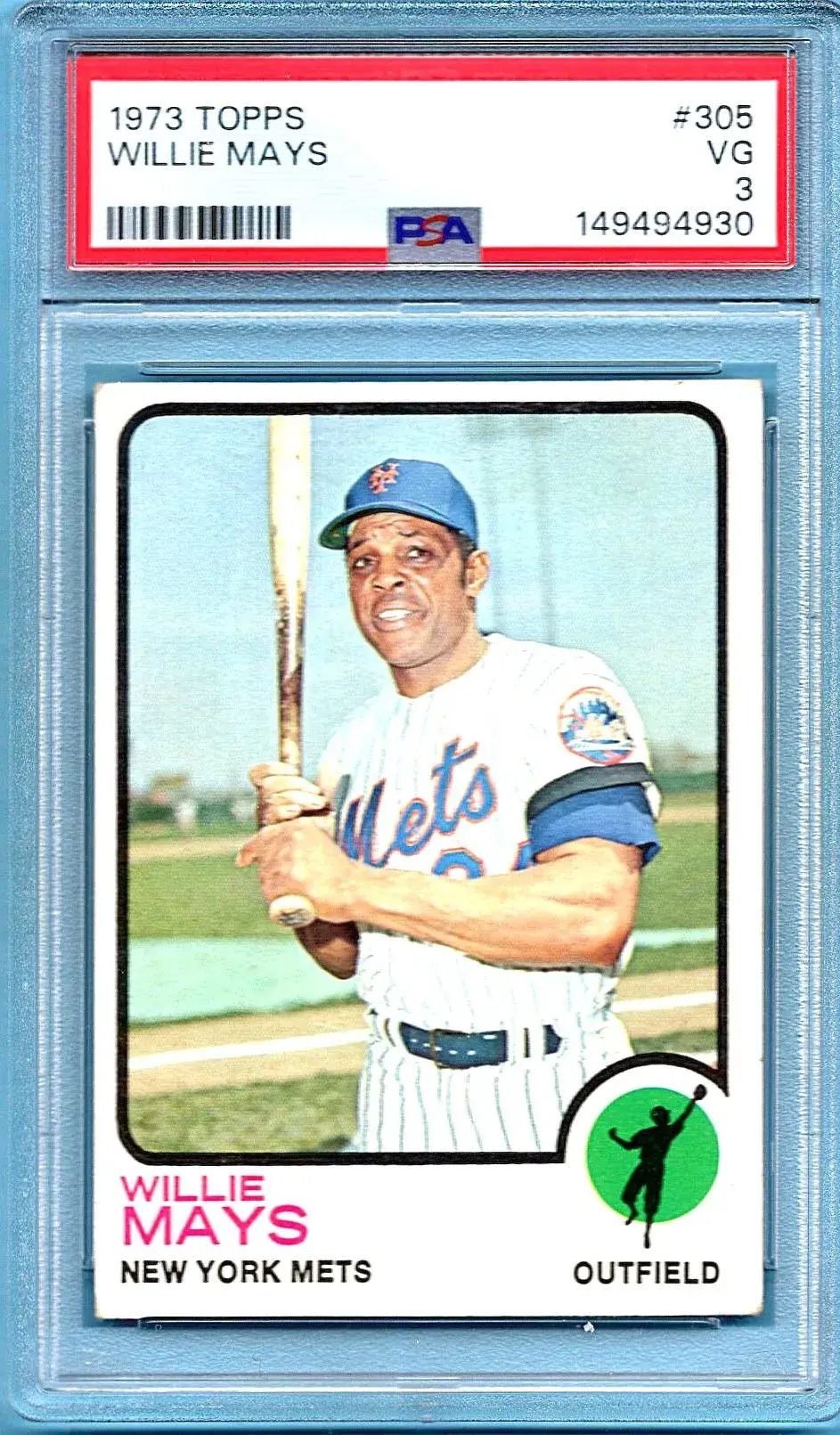1973 Topps #305 Willie Mays PSA 3 New York Mets