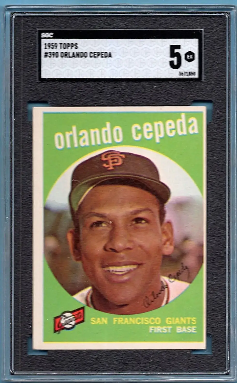 1959 Topps # 390 Orlando Cepeda SGC 5 San Francisco Giants