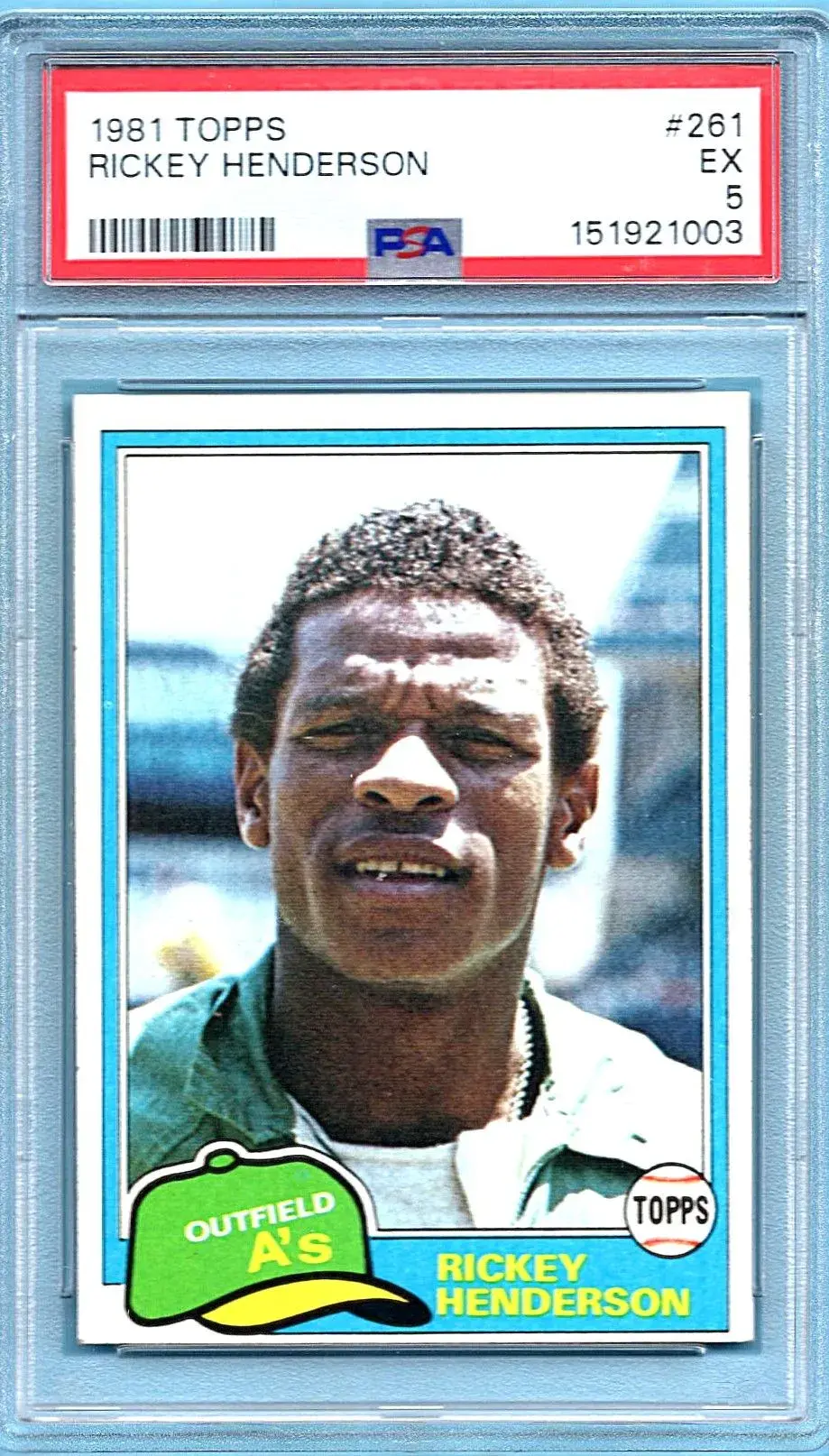 1981 Topps #261 Rickey Henderson PSA 5 2nd Year