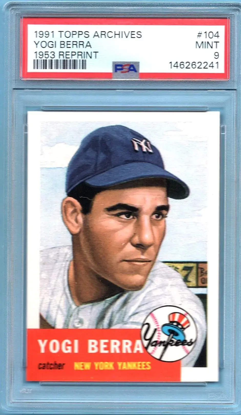 1991 Topps Archives 1953 #104 Yogi Berra PSA 9
