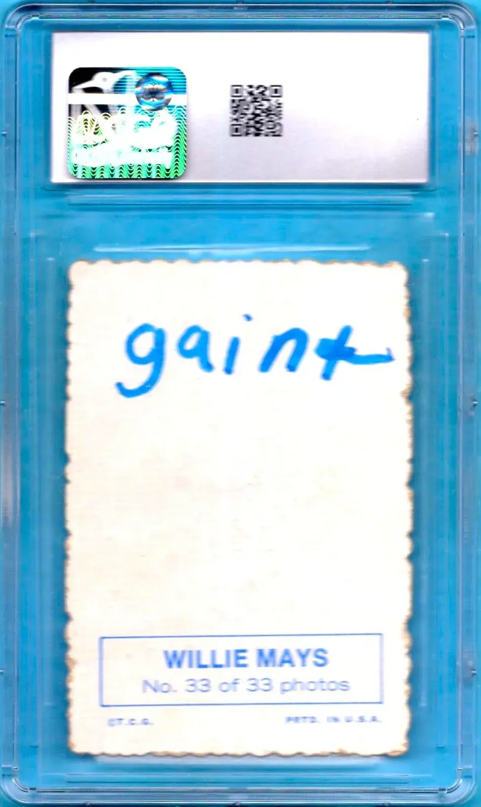 1969 Topps Deckle Edge #33 Willie Mays Marked CGC 2.5 San Francisco Giants