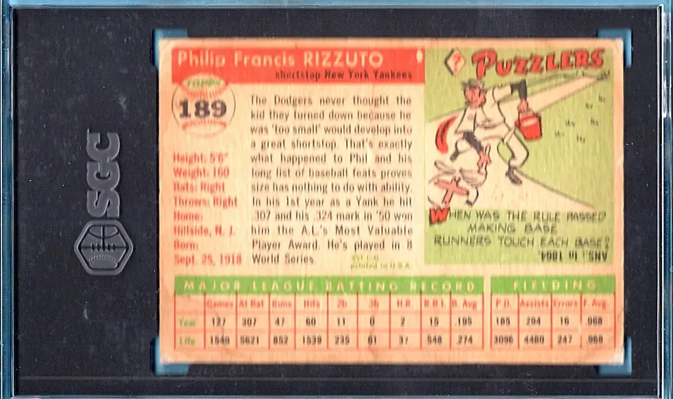 1955 Topps #189 Phil Rizzuto PSA Authentic Altered New York Yankees