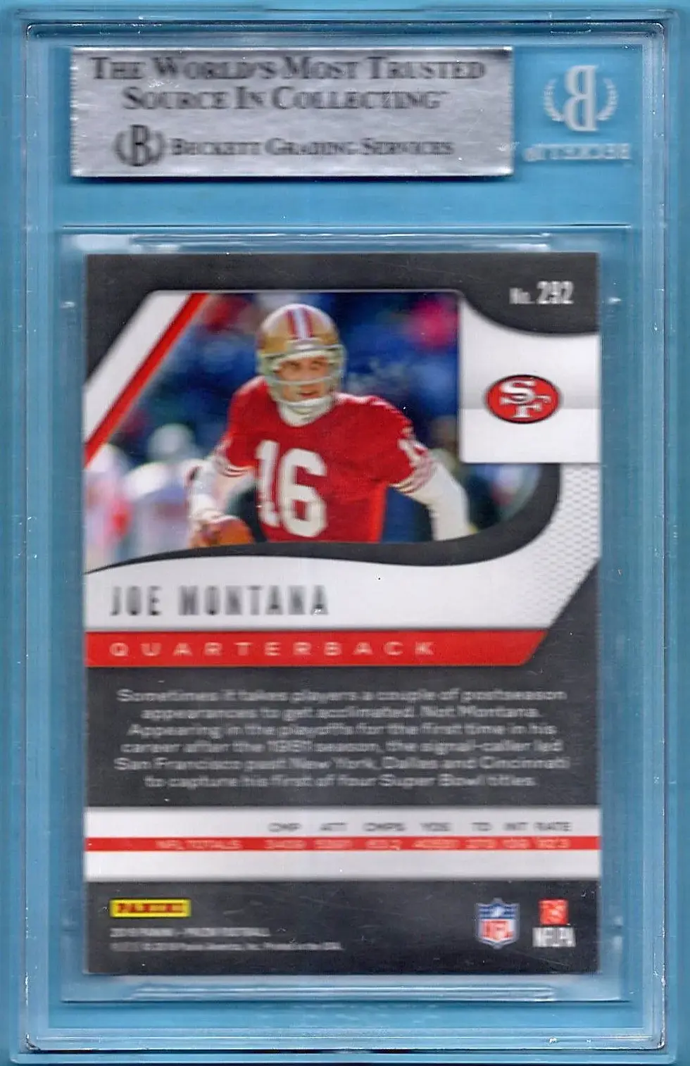 2019 Panini Prizm #292 Joe Montana Auto Signed BGS Authentic