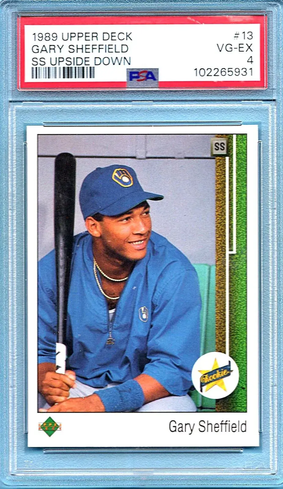 1989 Upper Deck #13 Gary Sheffield PSA 4 SS Upside Down Rookie Milwaukee Brewers