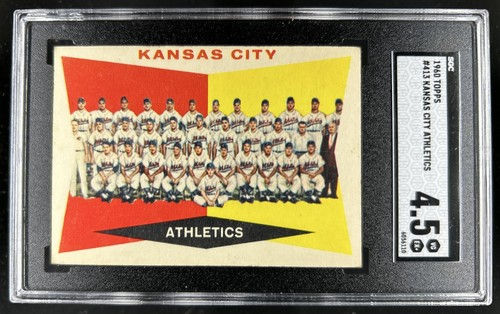 1960 Topps #413a Kansas City Athletics Team SGC 4.5