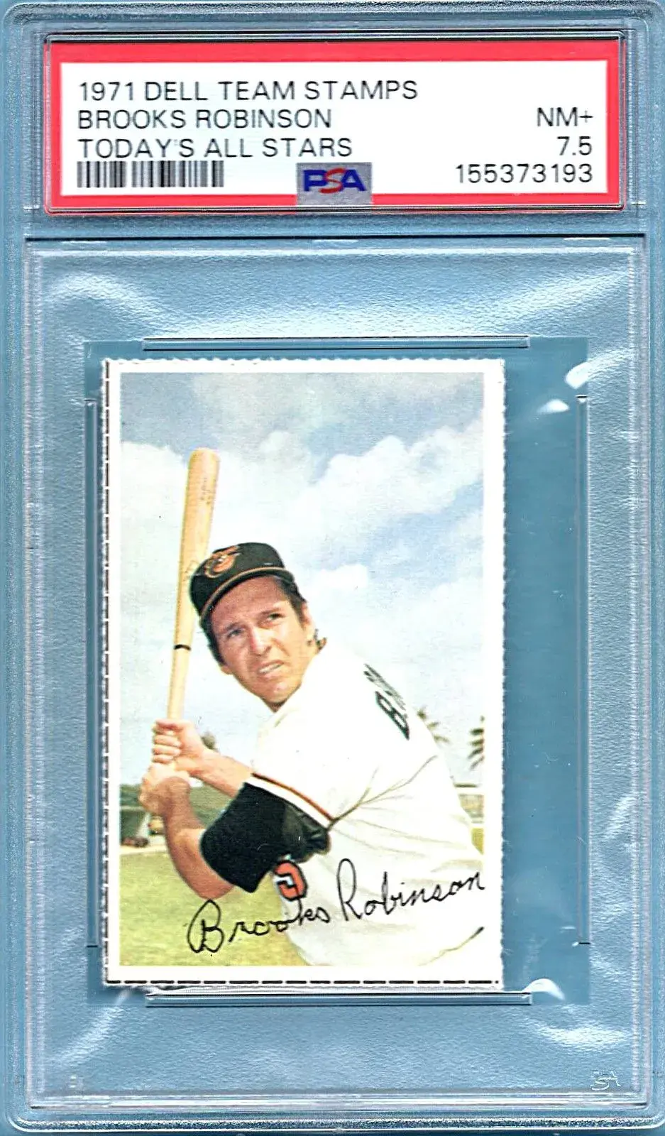 1971 Dell Team Stamps Brooks Robinson PSA 7.5 Today's All Stars Baltimore Orioles