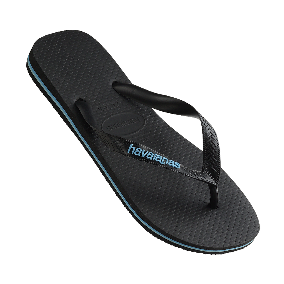 Thumbnail: Havaianas Rubber Blue Logo Thongs