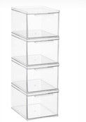 clear deep stackable drawers - case of 4