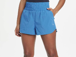 women's blue pull on active shorts