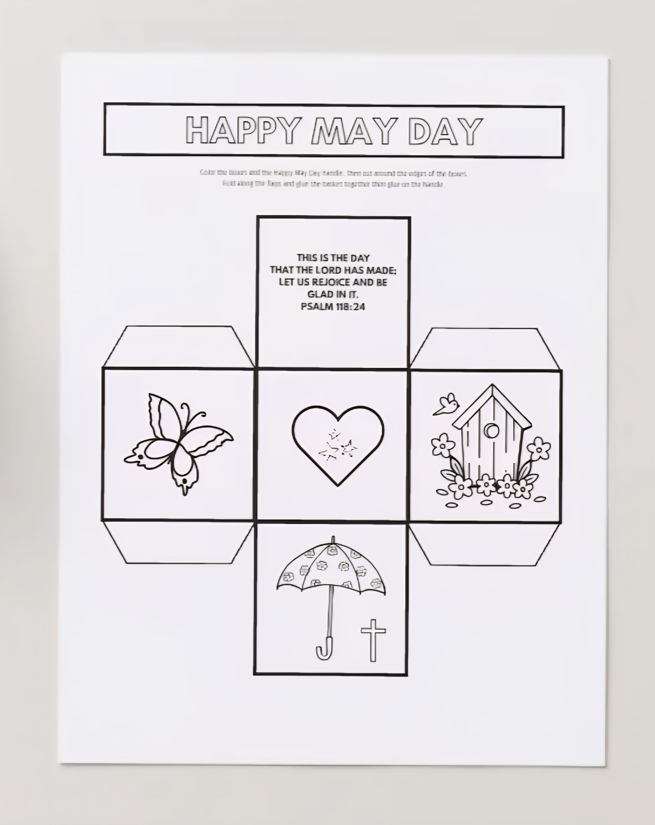 God's Children Coloring Pages, May Day Basket, Activity For Kids