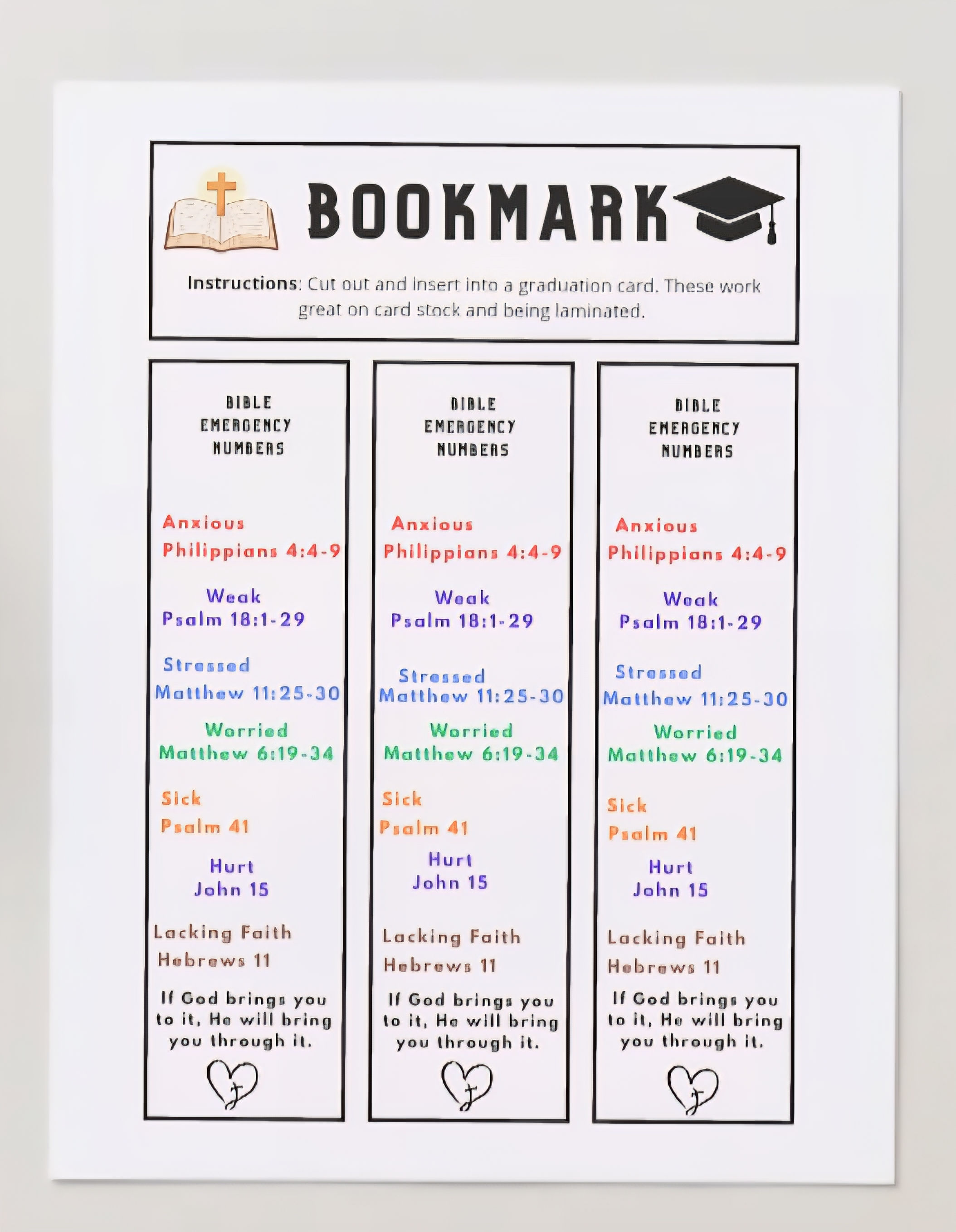 God's Children Coloring Pages, Bookmark, Graduation, Activity For Kids