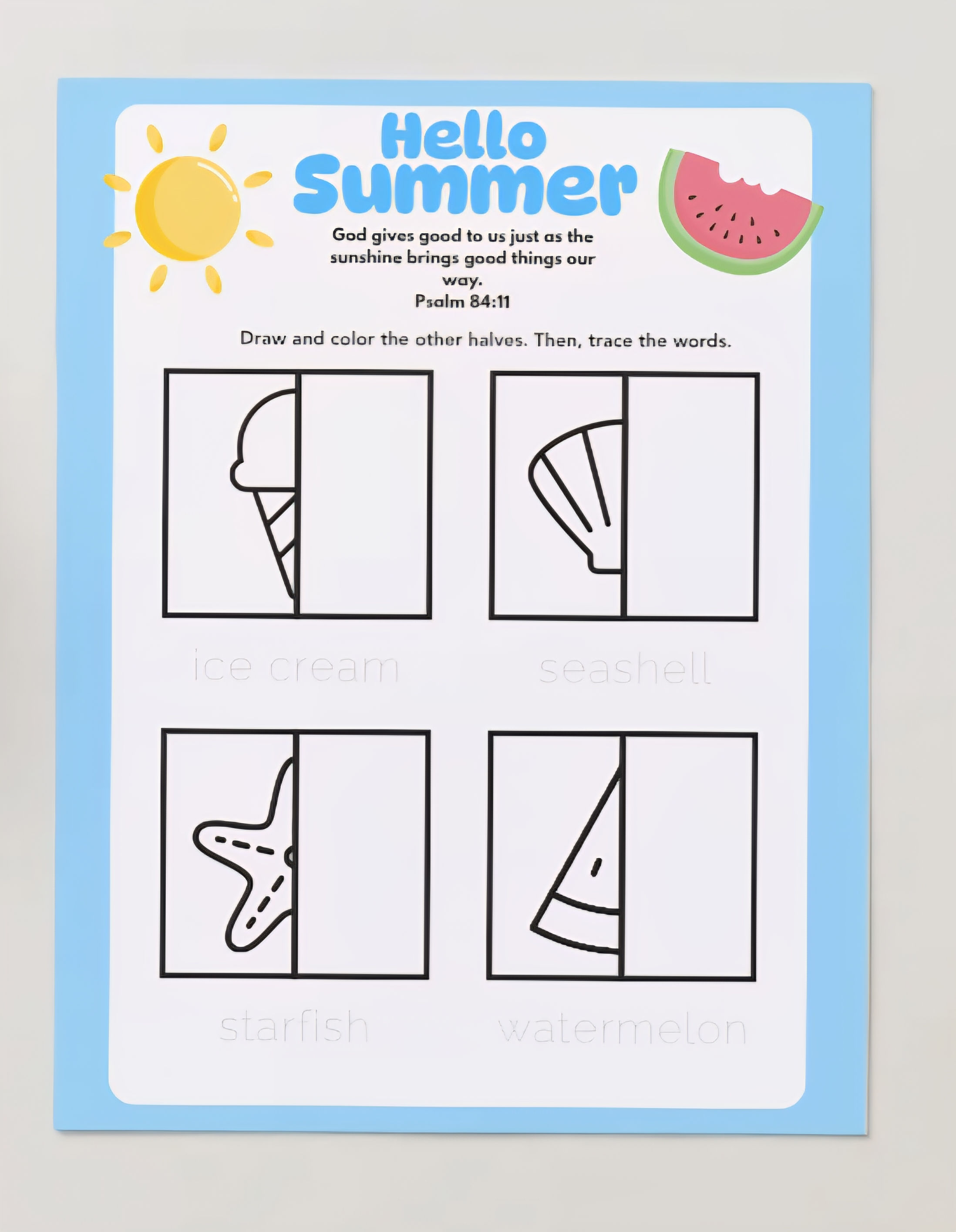 God's Children Coloring Pages, Free Summer Templates, Activity For Kids