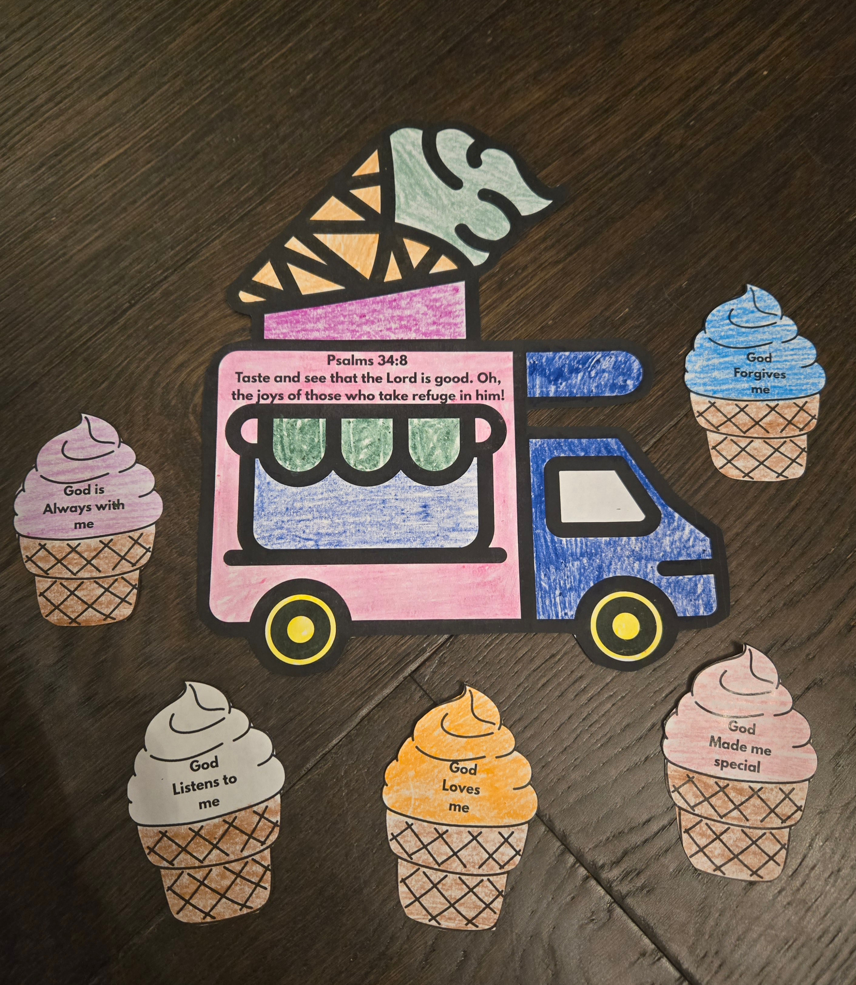 God's Children Coloring Pages, Taste And See Ice Cream Truck, Activity For Kids