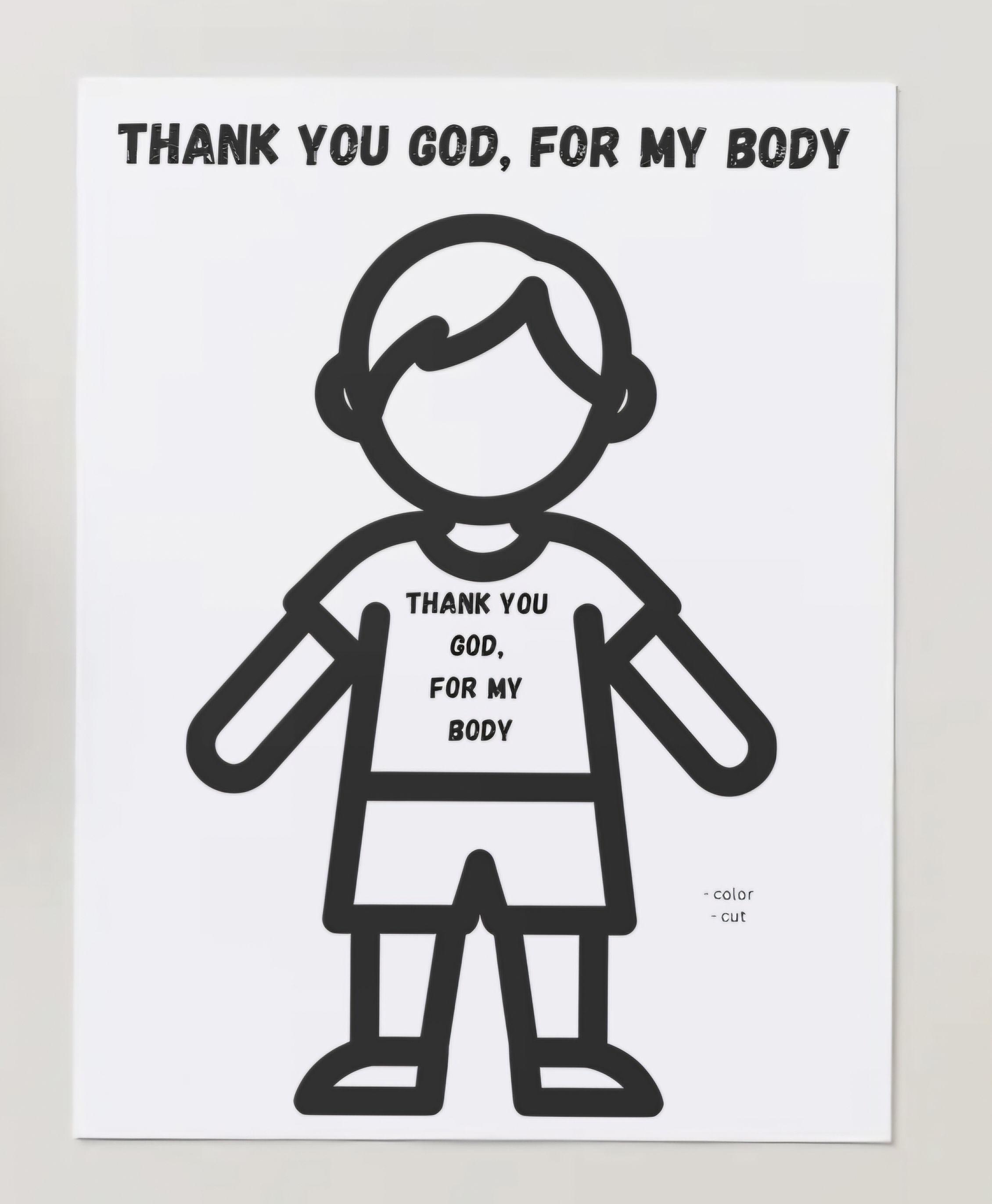 God's Children Coloring Pages, Thank You God For My Body, Activity For Kids