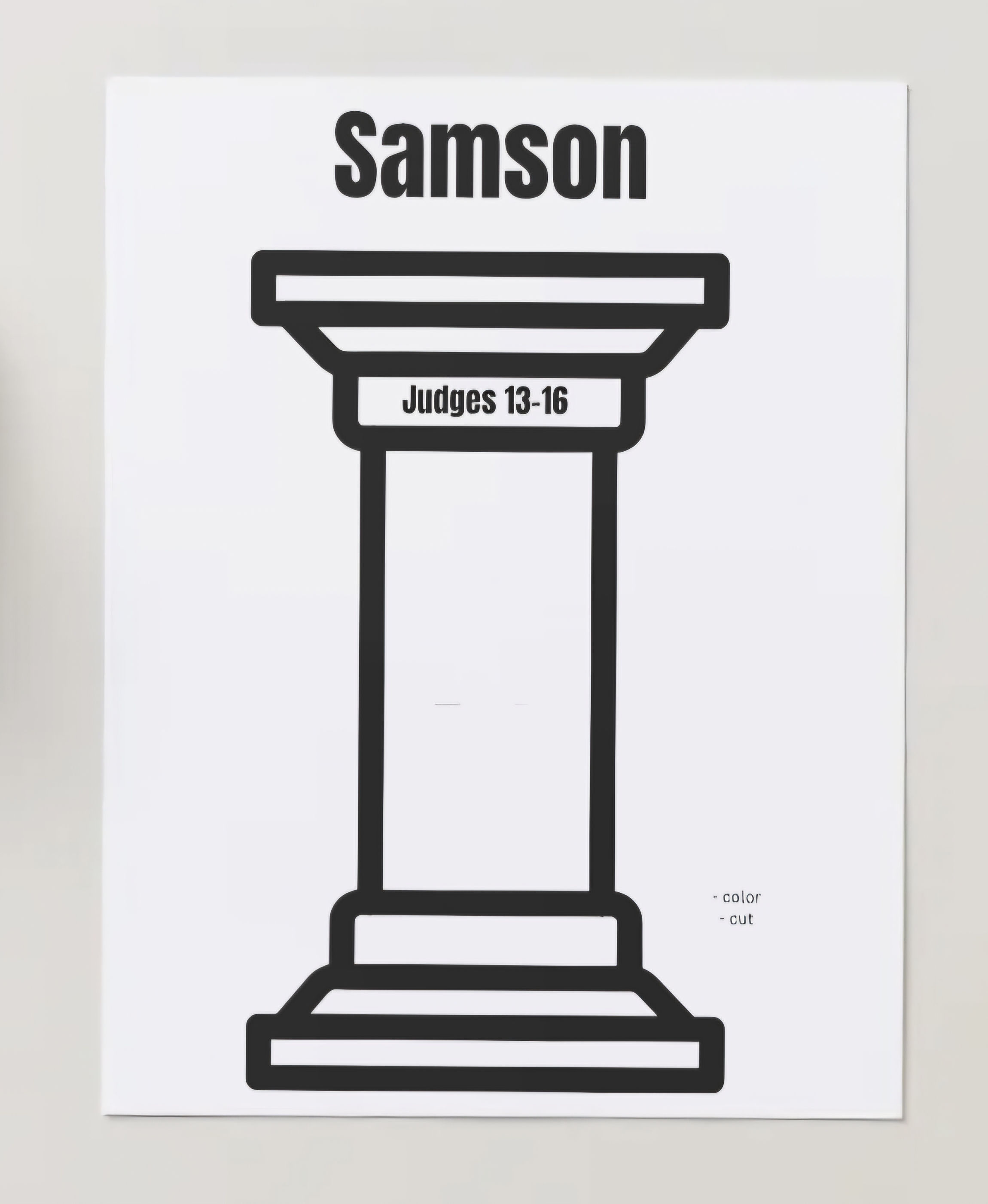 God's Children Coloring Pages, Samson, Activity For Kids