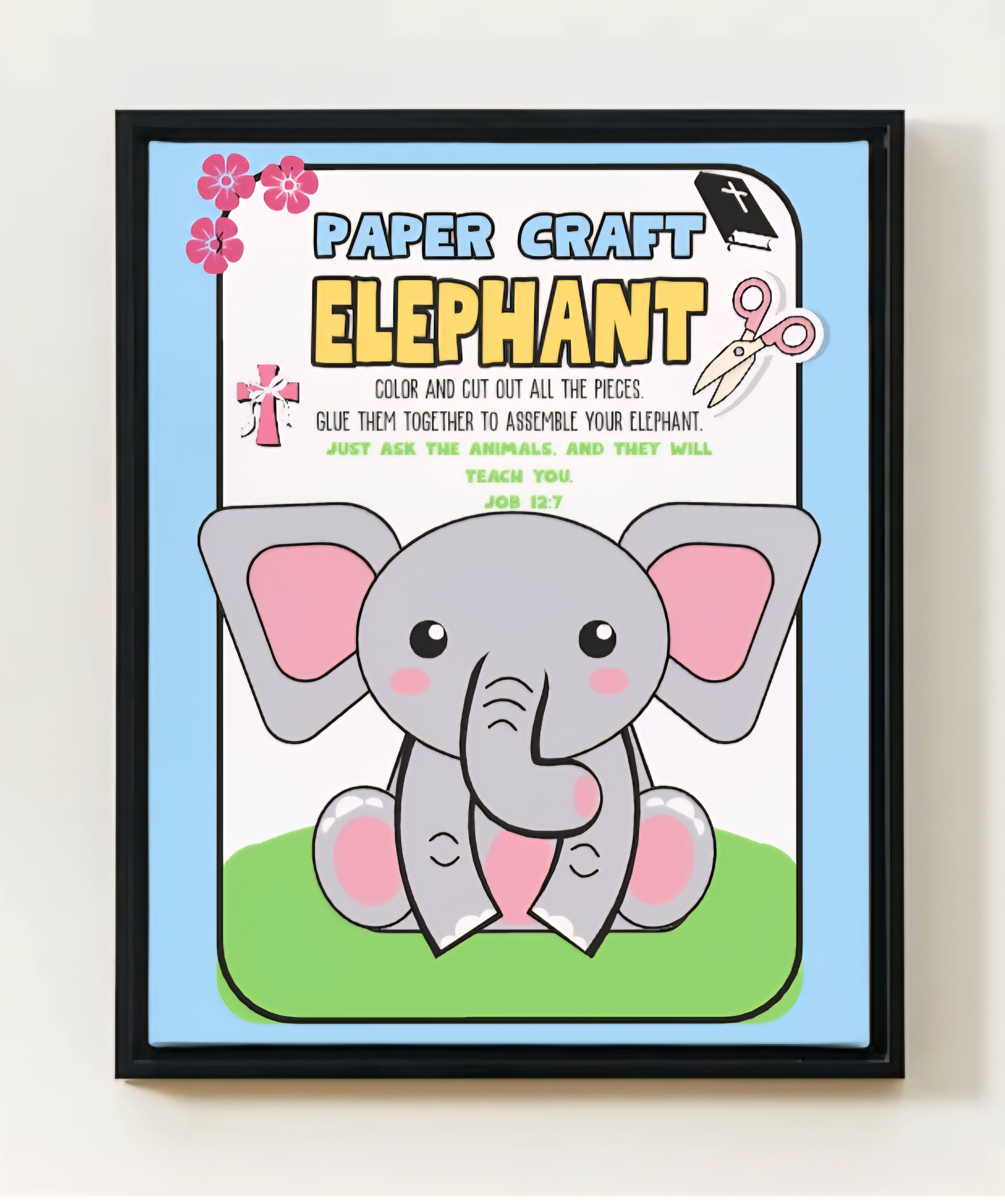 God's Children Coloring Pages, Paper Craft Elephant, Activity For Kids