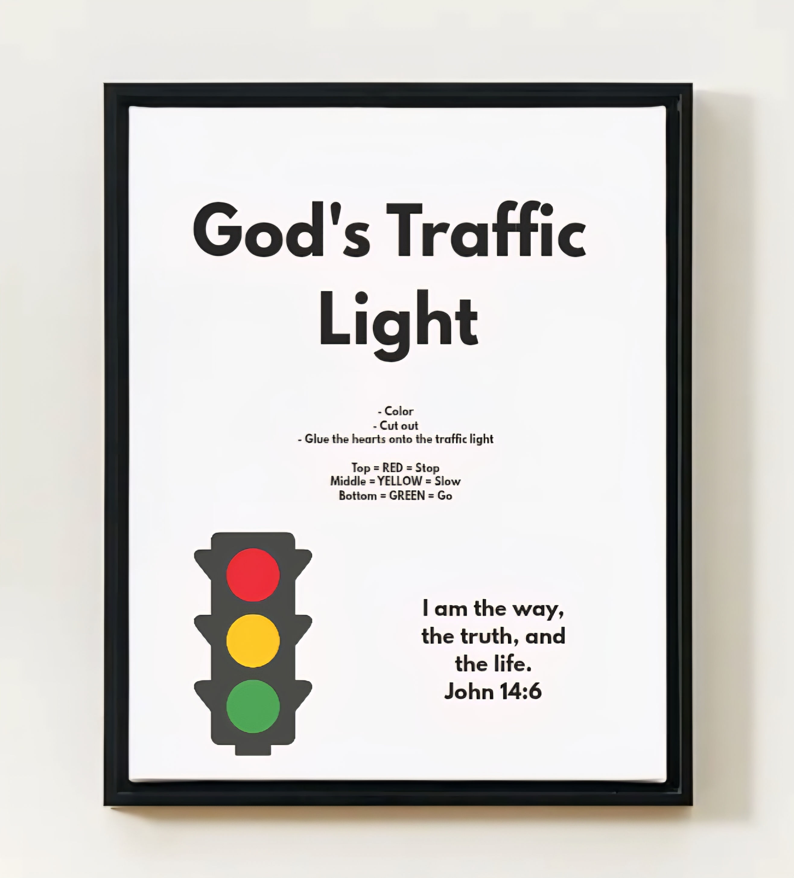 God's Children Coloring Pages, God's Traffic Light, Activity For Kids