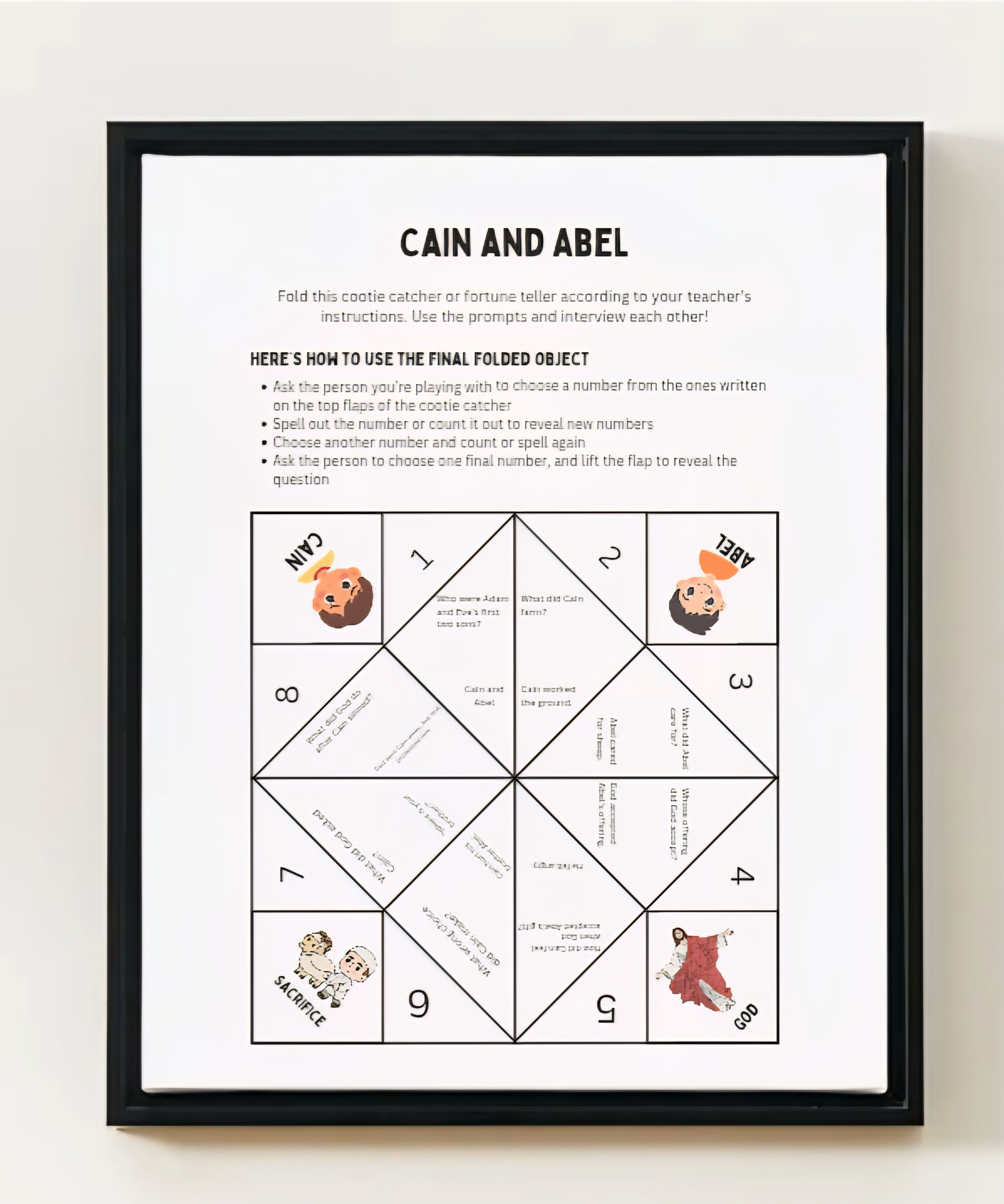 God's Children Coloring Pages, Cain And Abel, Activity For Kids