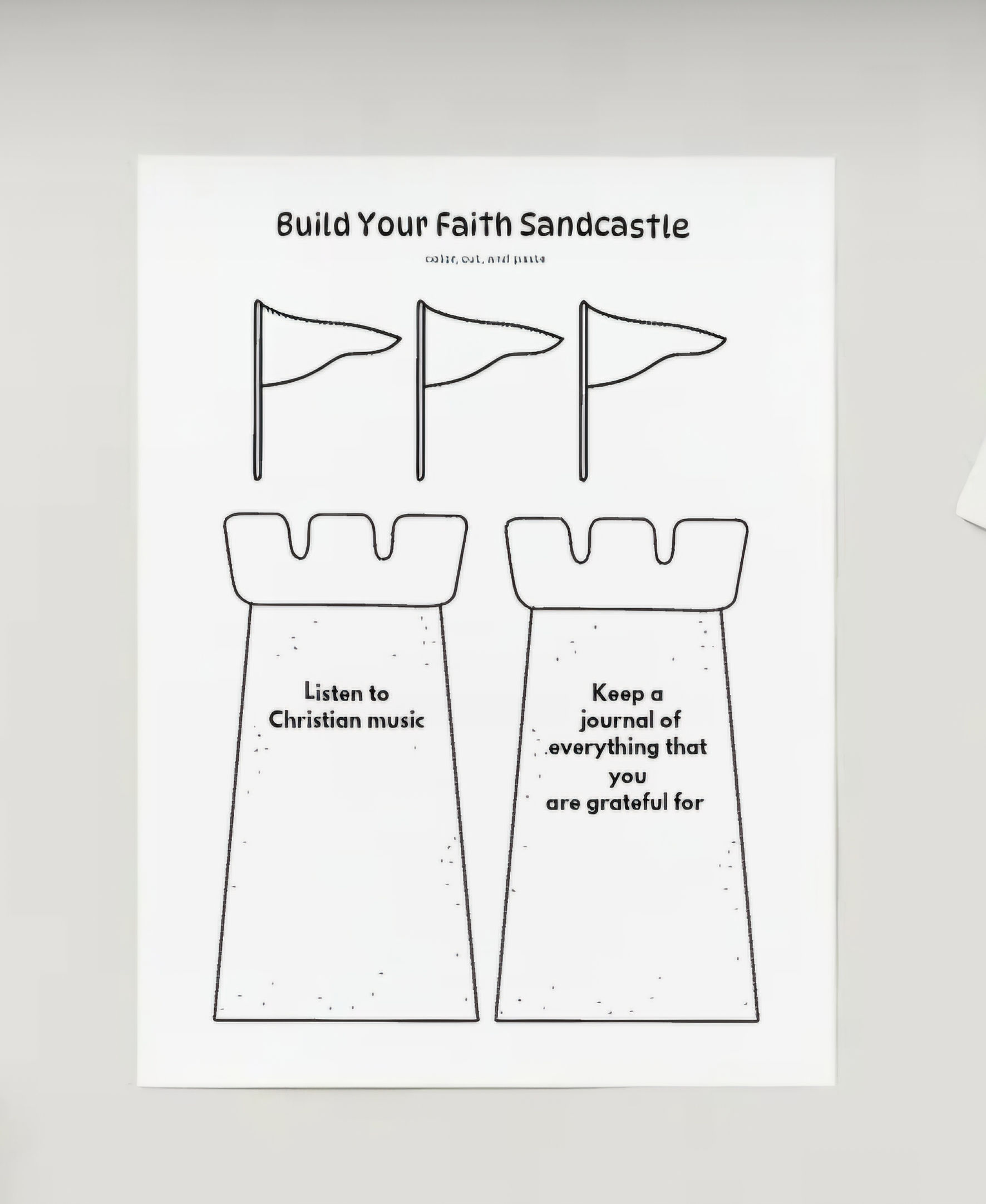 God's Children Coloring Pages, Build Your Faith Sandcastle, Activity For Kids