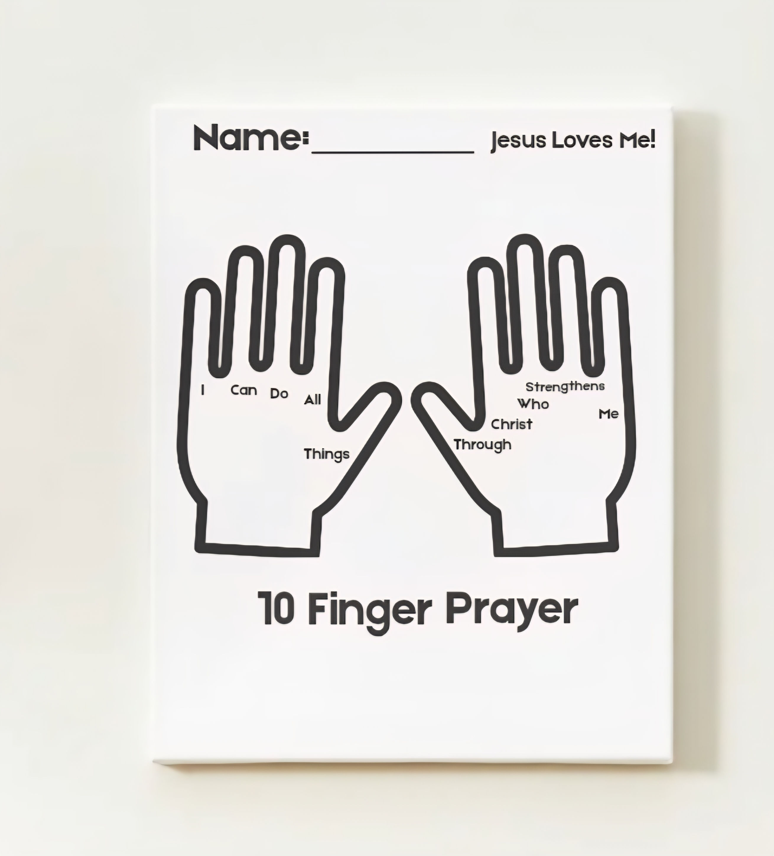 Children's Ministry Coloring Pages/Jesus Loves Me/Finger Prayer