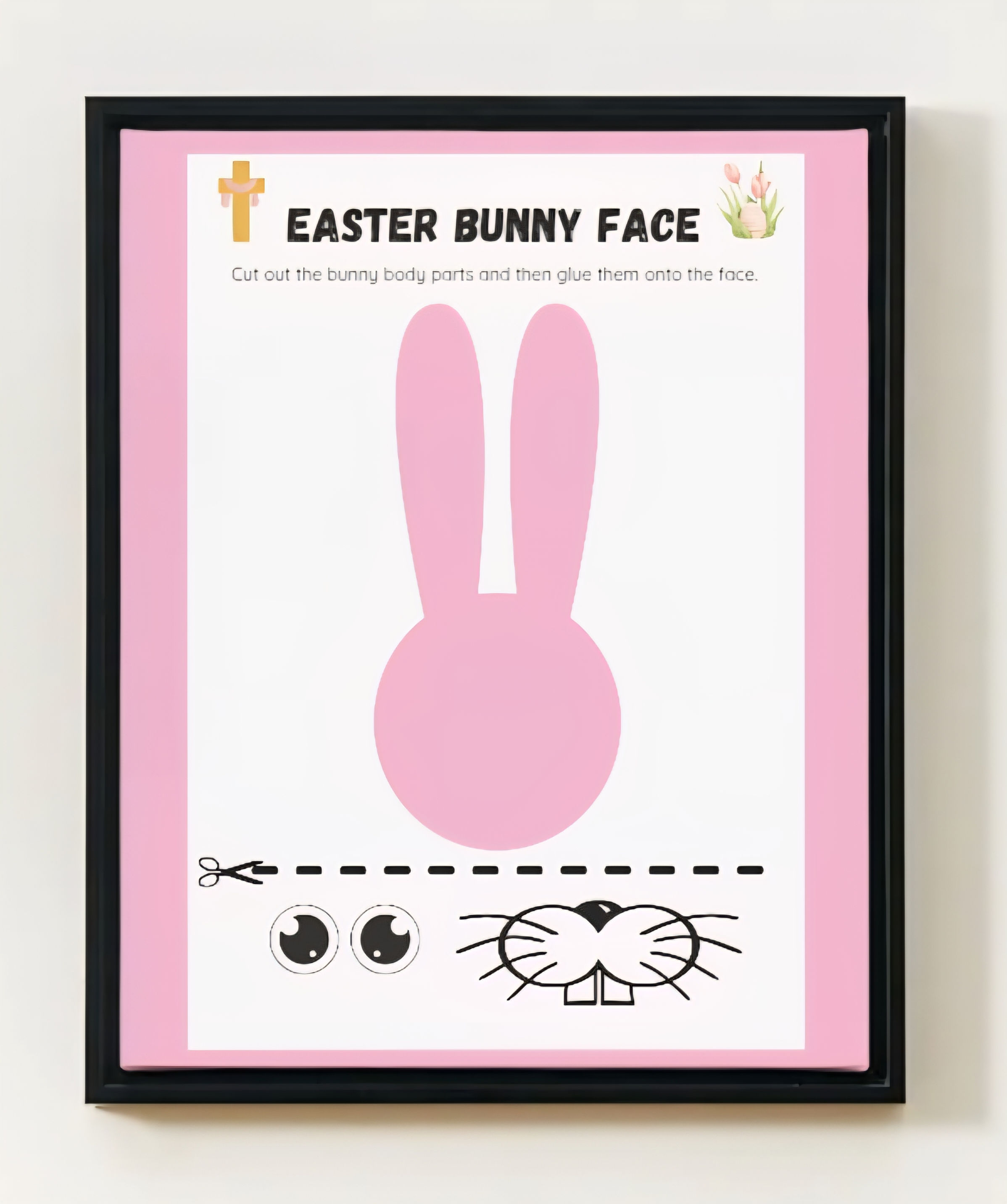 Easter Bunny Face, Activity For Kids, Cut And Paste