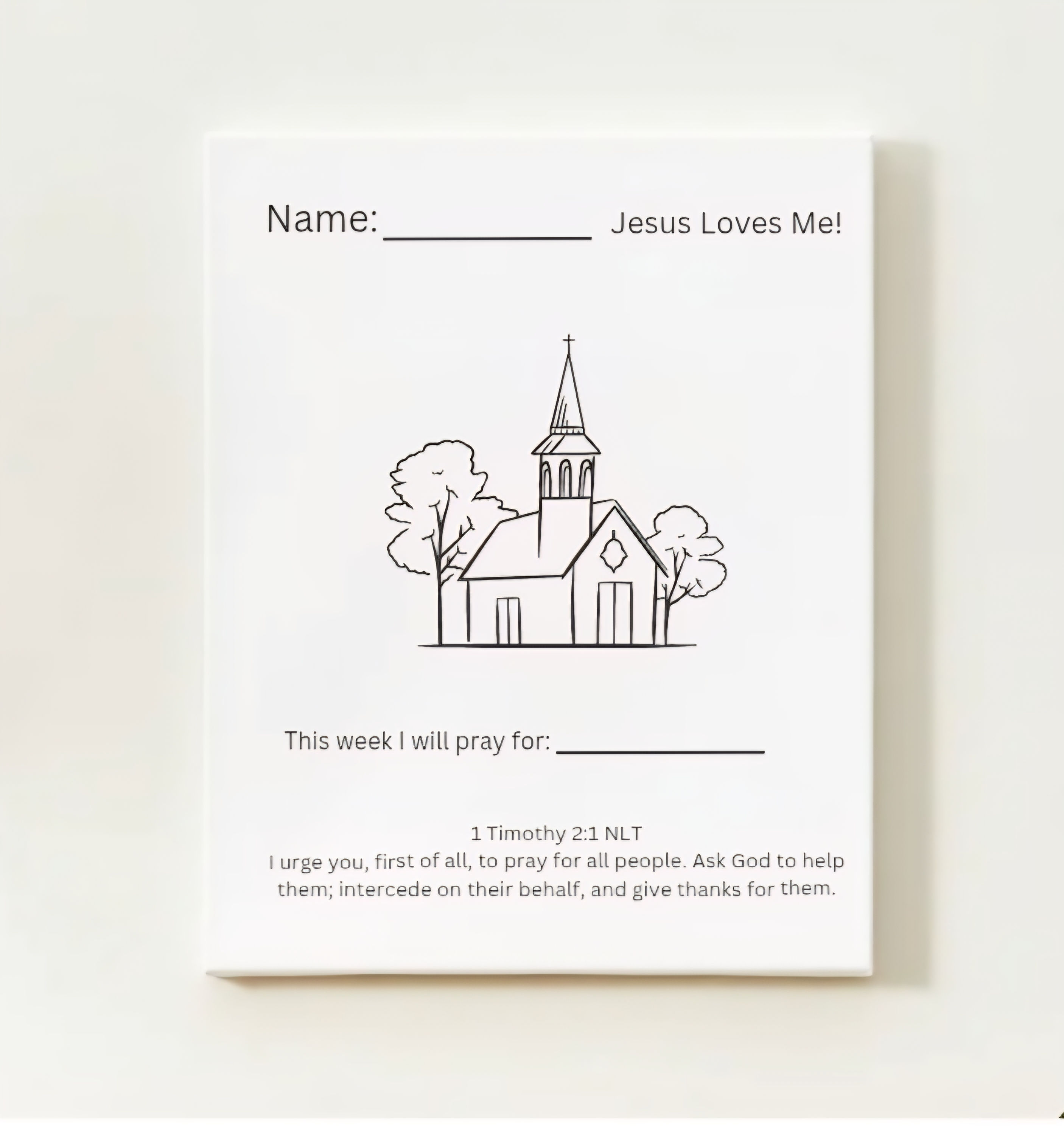 Children's Ministry Worksheets/Jesus Loves You/Prayer