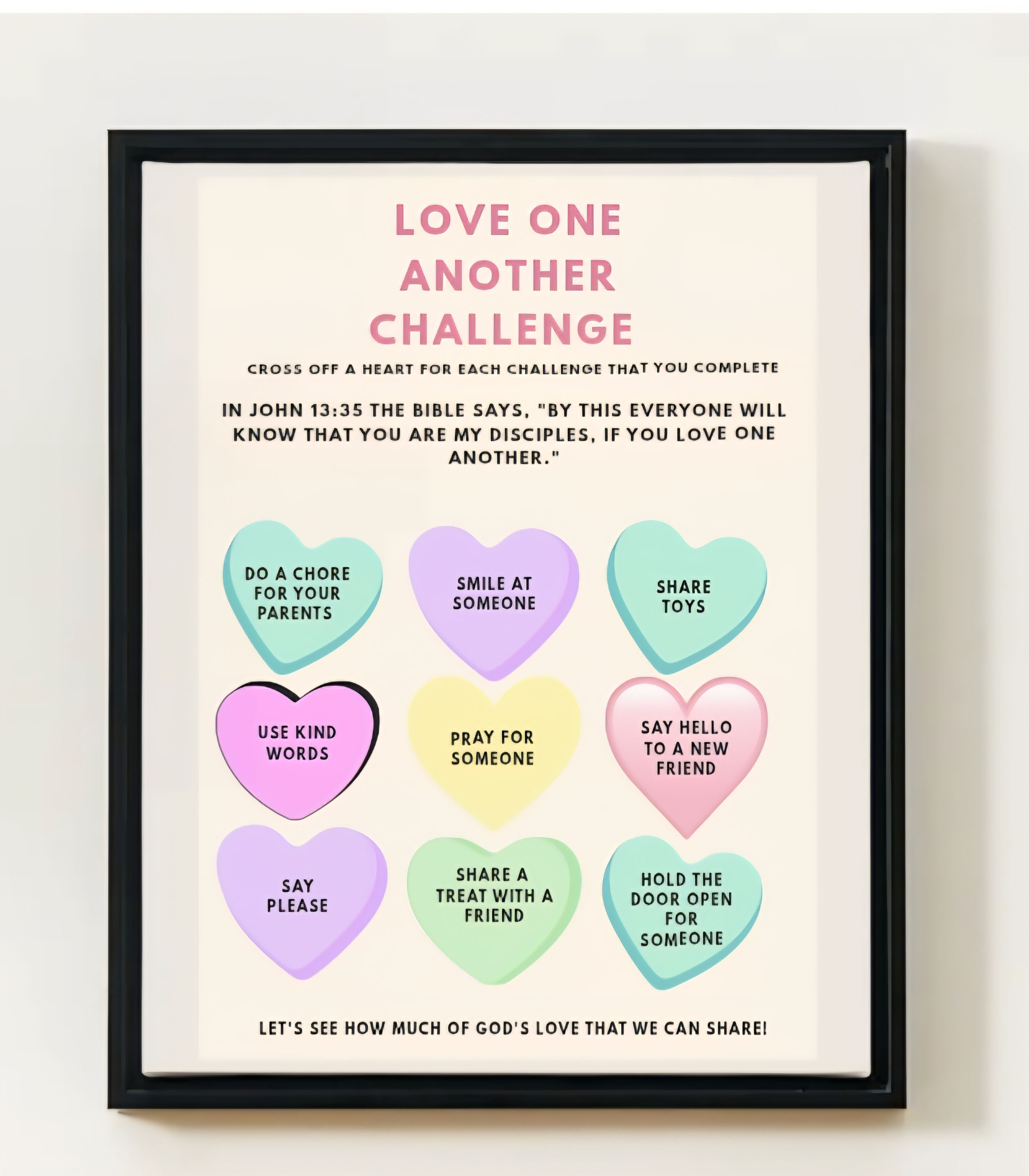 God's Children Coloring Pages, Love One Another Challenge, Activity For Kids