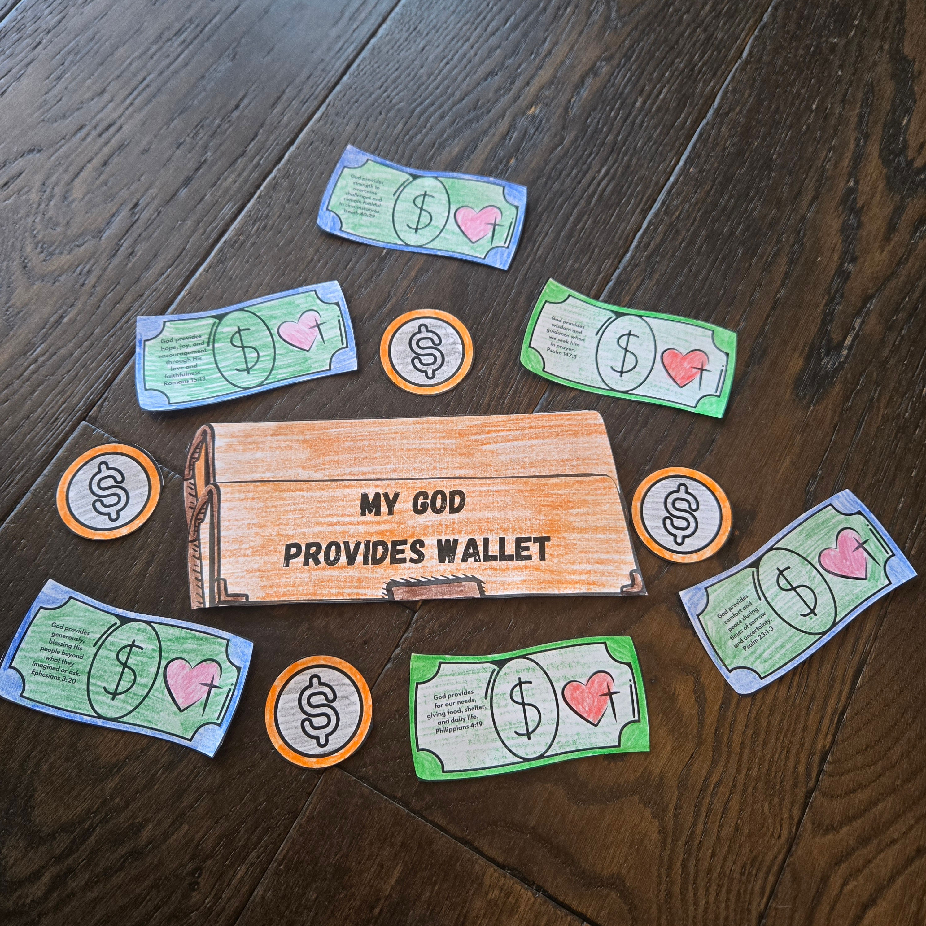 God's Children Coloring Pages, My God Provides Wallet, Activity For Kids